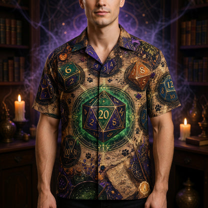 Mystic Dice Hawaiian Shirt - Witchy RPG Fantasy Apparel