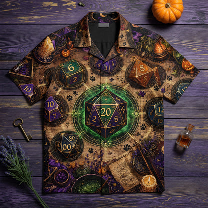 Mystic Dice Hawaiian Shirt - Witchy RPG Fantasy Apparel