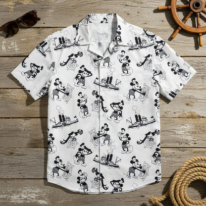 Vintage Steamboat Mouse Hawaiian Shirt - Vintage Sailor Print