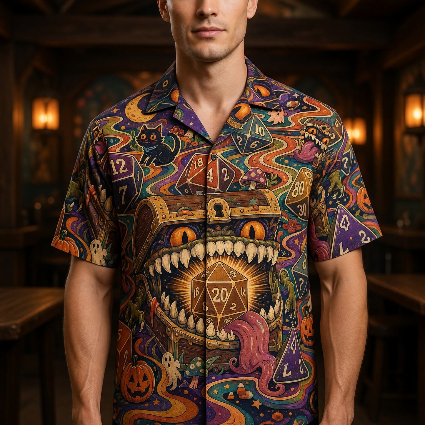 Mimic Hawaiian Shirt - Halloween RPG Dice Gaming