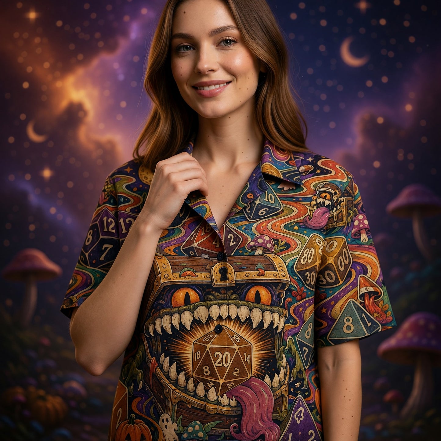 Mimic Hawaiian Shirt - Halloween RPG Dice Gaming