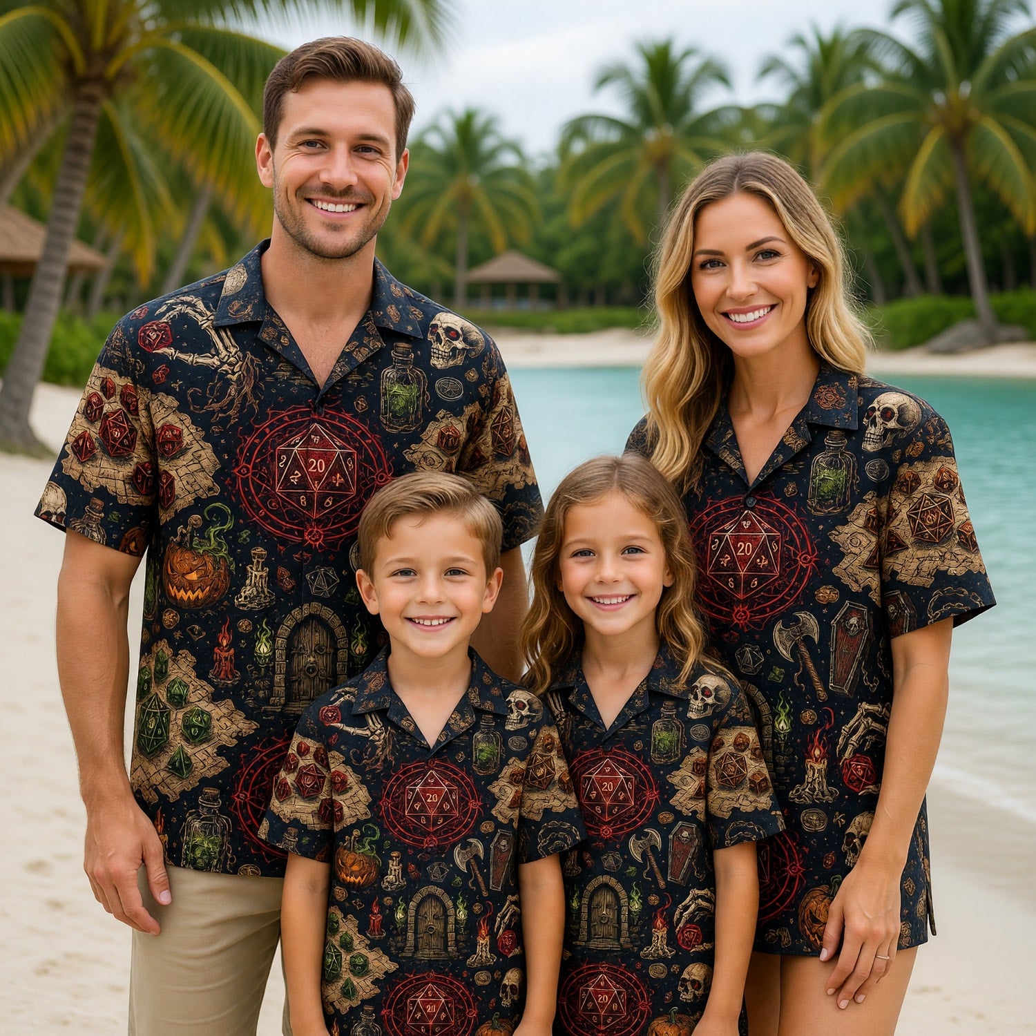 Fantasy Dungeon Hawaiian Shirt - Dark Fantasy RPG Gaming