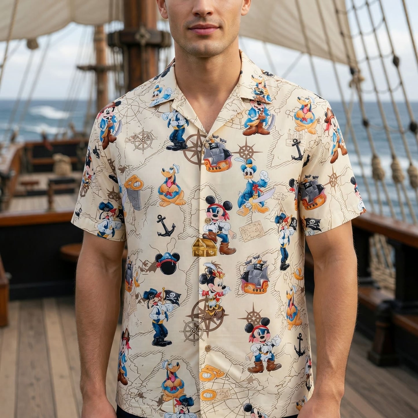 Pirates Hawaiian Shirt - Mouse Cartoon Beach Apparel
