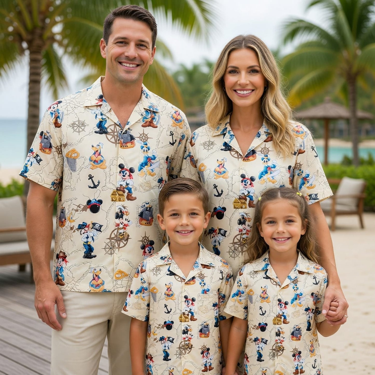 Pirates Hawaiian Shirt - Mouse Cartoon Beach Apparel