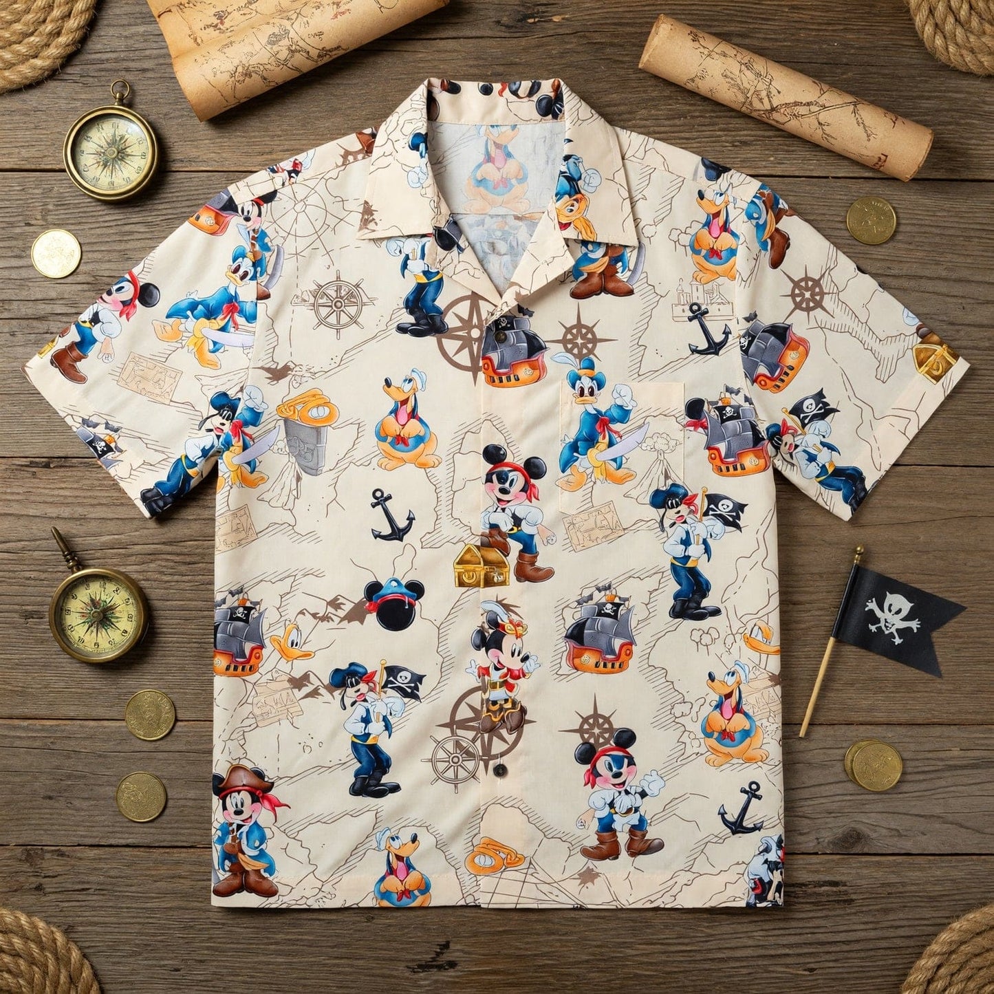 Pirates Hawaiian Shirt - Mouse Cartoon Beach Apparel