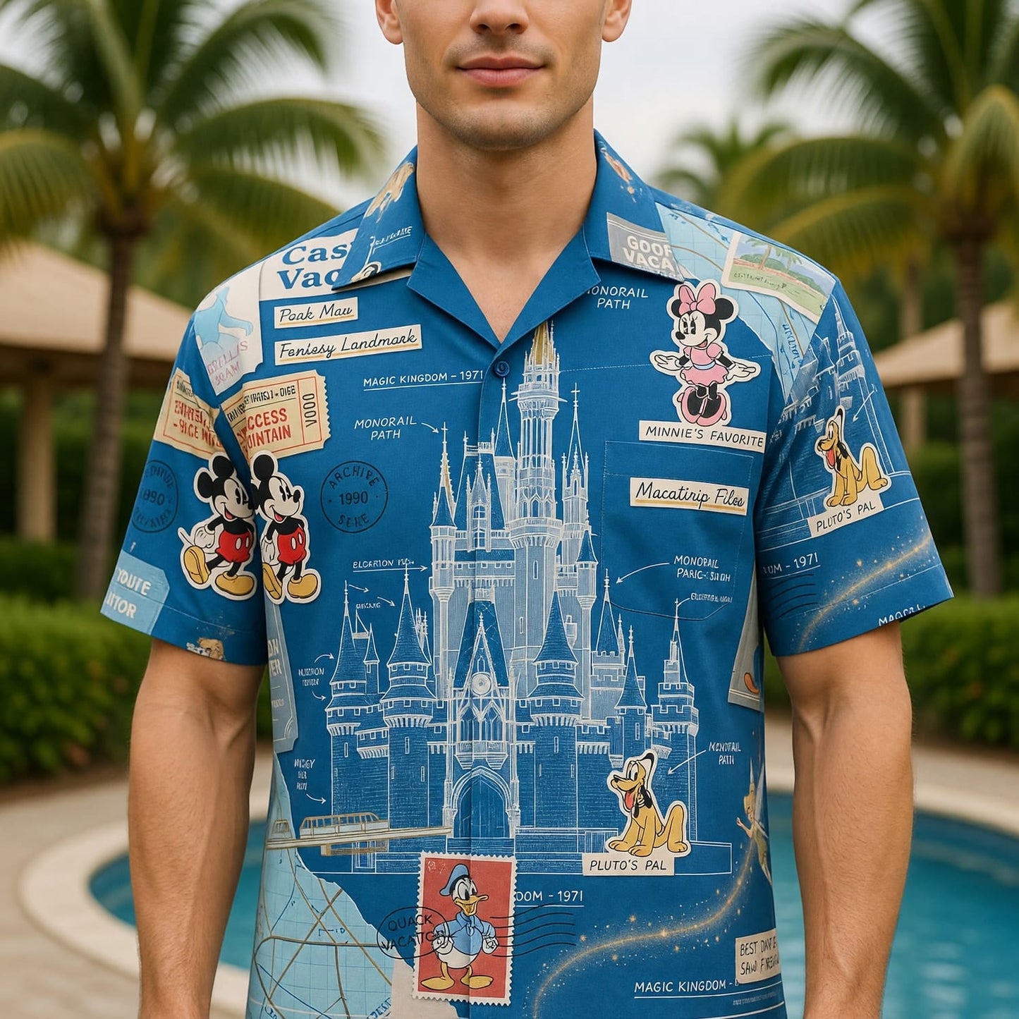 Castle Park Hawaiian Shirt - Vintage Blueprint Archive