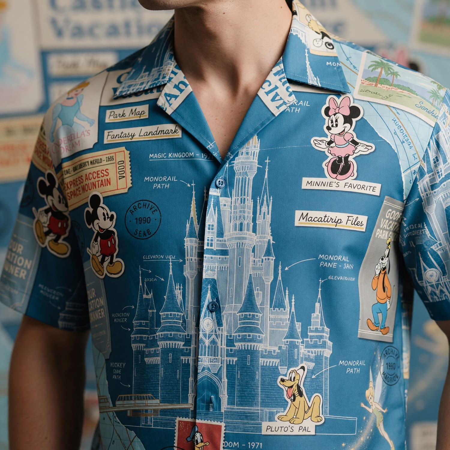 Castle Park Hawaiian Shirt - Vintage Blueprint Archive