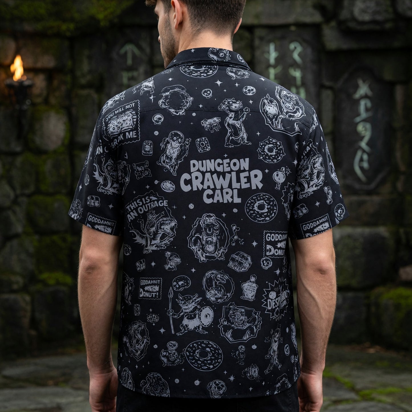 Dungeon Crawler Hawaiian Shirt - LitRPG Book Pattern Apparel