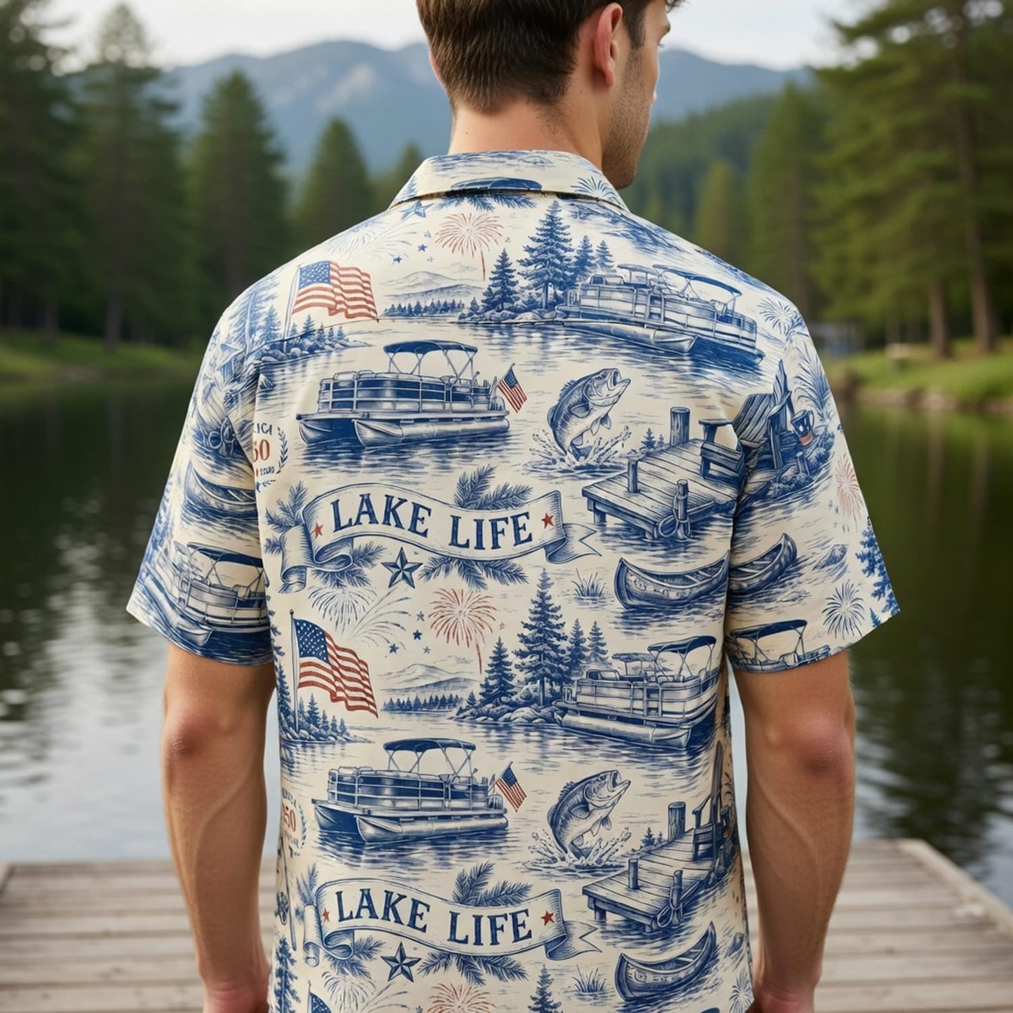 America 250 Lake Life Premium Hawaiian Shirt - 1776-2026 Patriotic Fishing - HW7TL6O001