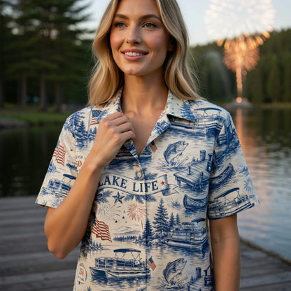 America 250 Lake Life Premium Hawaiian Shirt - 1776-2026 Patriotic Fishing - HW7TL6O001