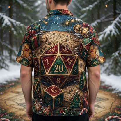 Christmas Dice Hawaiian Shirt - Holiday RPG Gaming Apparel