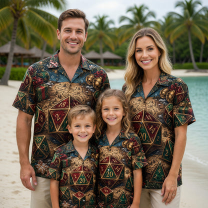 Christmas Dice Hawaiian Shirt - Holiday RPG Gaming Apparel