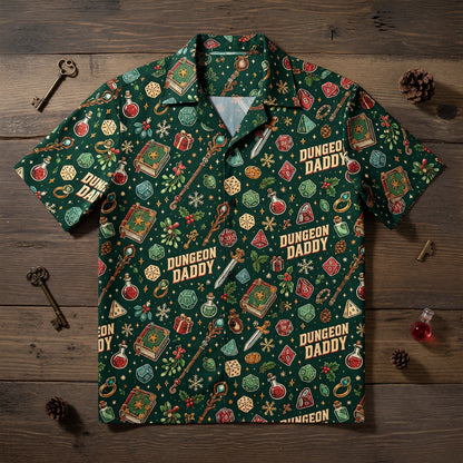 Dungeon Daddy Hawaiian Shirt - Christmas RPG Gamer Pattern