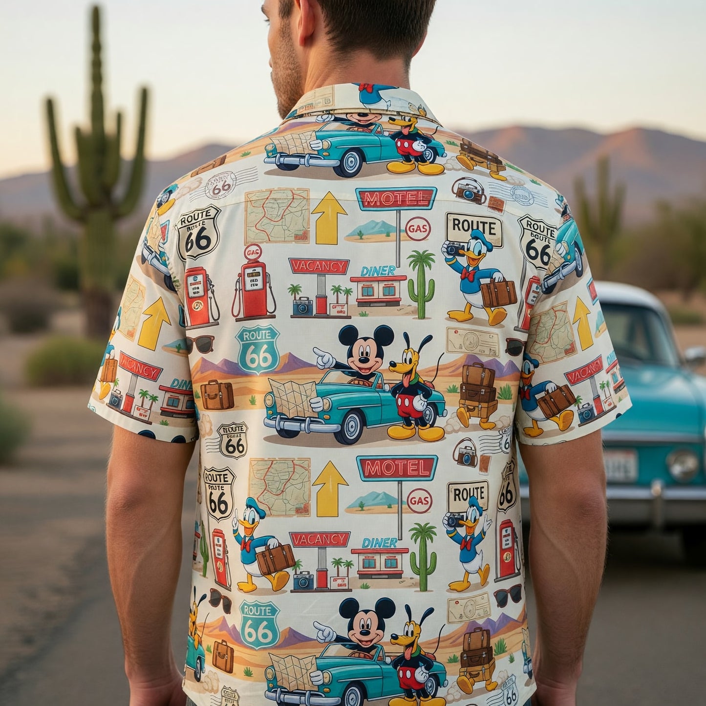 Mouse Route 66 Hawaiian Shirt - Vintage Road Trip Apparel