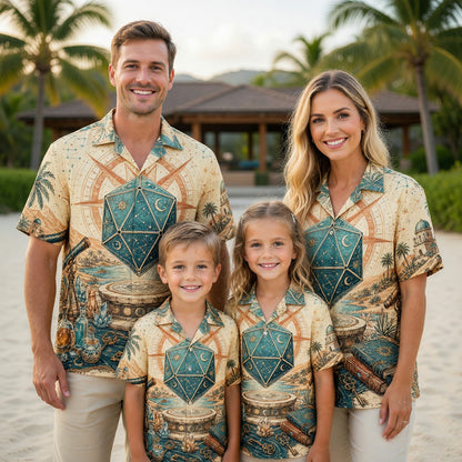 Celestial D20 Hawaiian Shirt - Astrology Fantasy Apparel