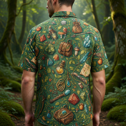 Fantasy Dungeon Hawaiian Shirt - Fantasy RPG Dice Pattern