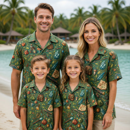 Fantasy Dungeon Hawaiian Shirt - Fantasy RPG Dice Pattern