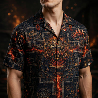 Fantasy Dungeon D20 Hawaiian Shirt - Fantasy RPG Dungeon