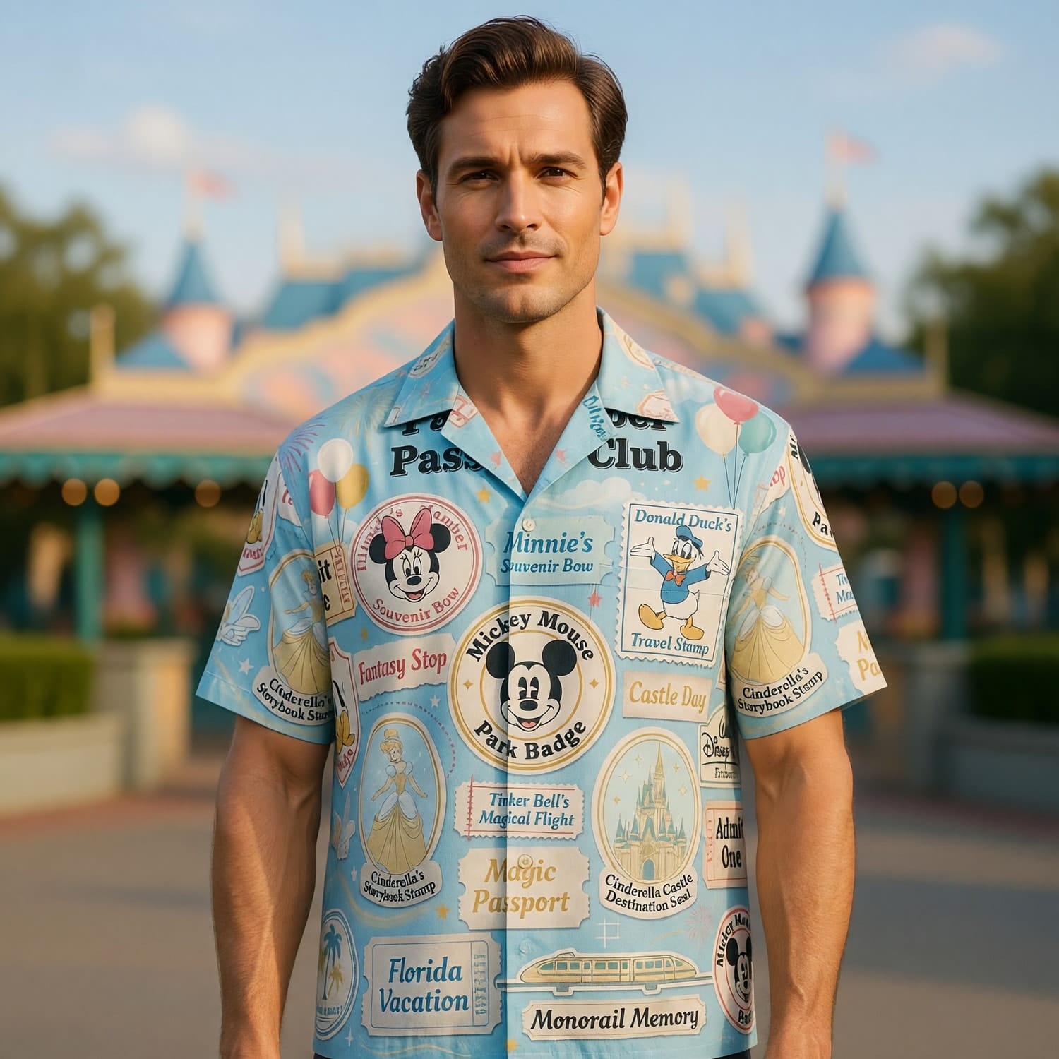 Theme Park Hopper Hawaiian Shirt - Vintage Passport Club