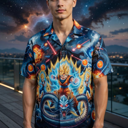 Anime Warrior Galactic Battle Hawaiian Shirt