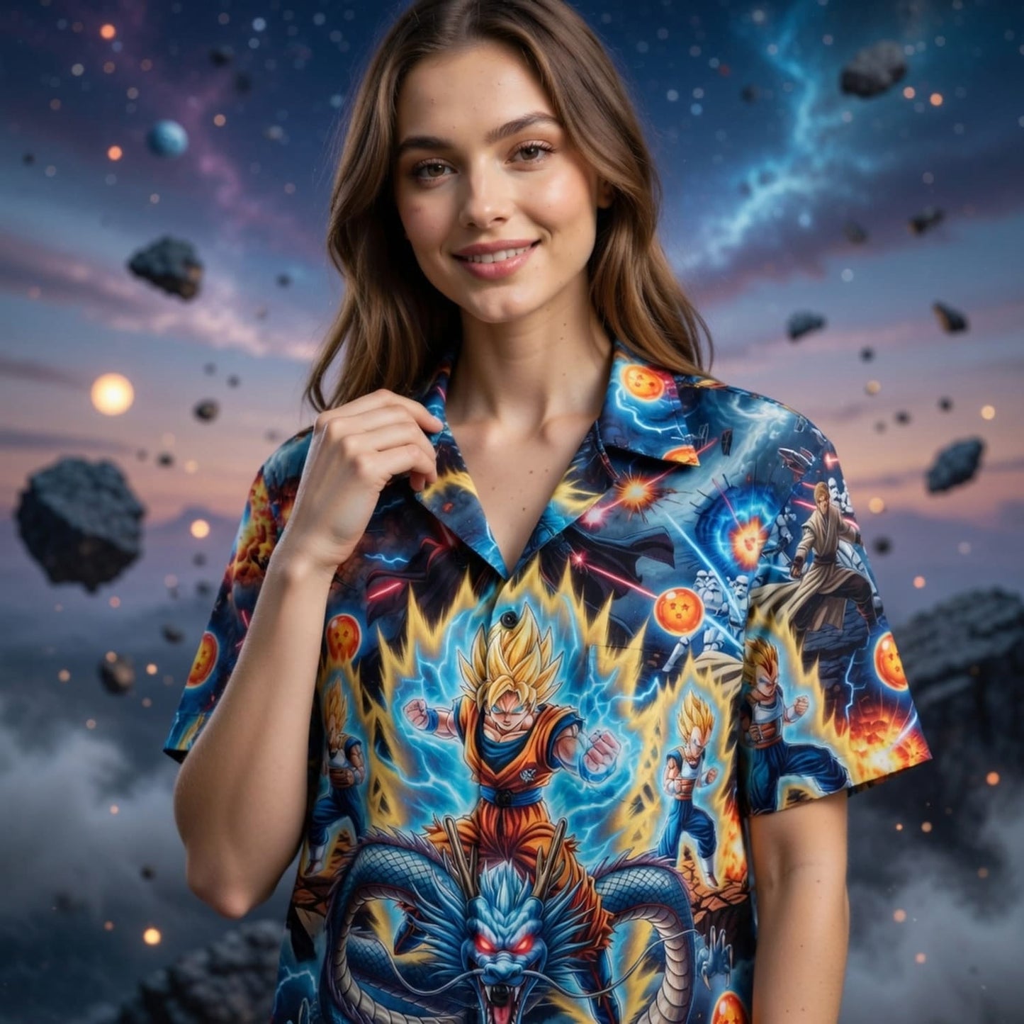 Anime Warrior Galactic Battle Hawaiian Shirt