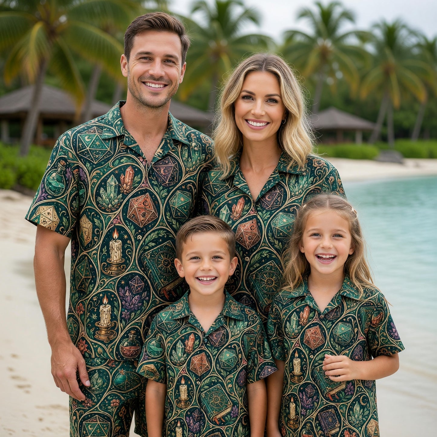 Arcane Dice Hawaiian Shirt - Mystic Wizard RPG Pattern