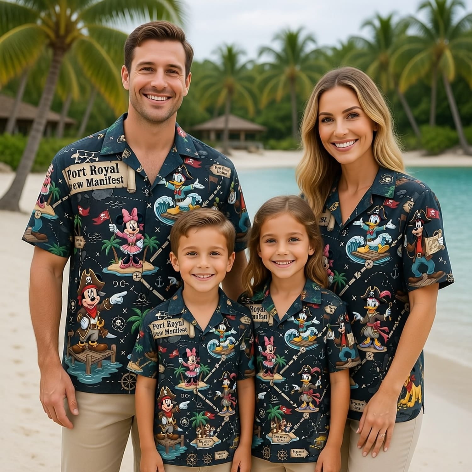 Pirates Hawaiian Shirt - Mouse Treasure Map Crew