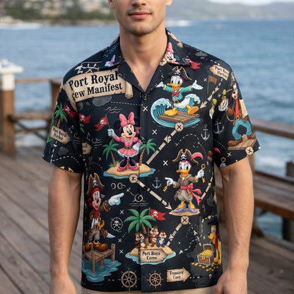 Pirates Hawaiian Shirt - Mouse Treasure Map Crew