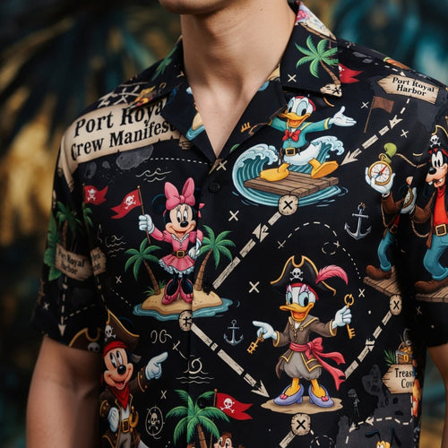 Pirates Hawaiian Shirt - Mouse Treasure Map Crew