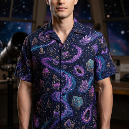 Mystic Dice Hawaiian Shirt - Arcane Cosmic Wizard Fantasy