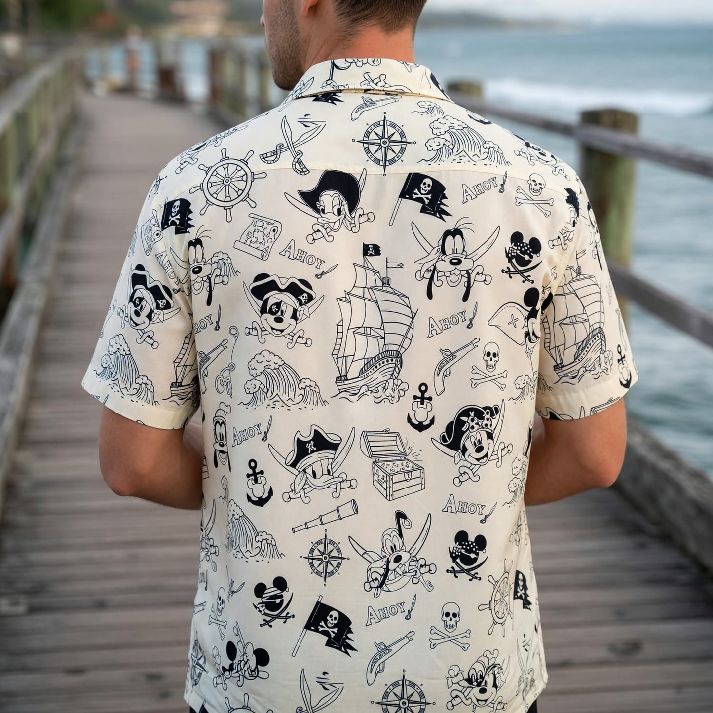 Pirate Mouse Hawaiian Shirt - Ahoy Cartoon Beach Apparel