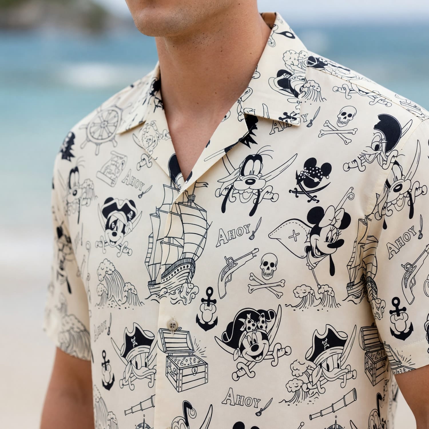 Pirate Mouse Hawaiian Shirt - Ahoy Cartoon Beach Apparel