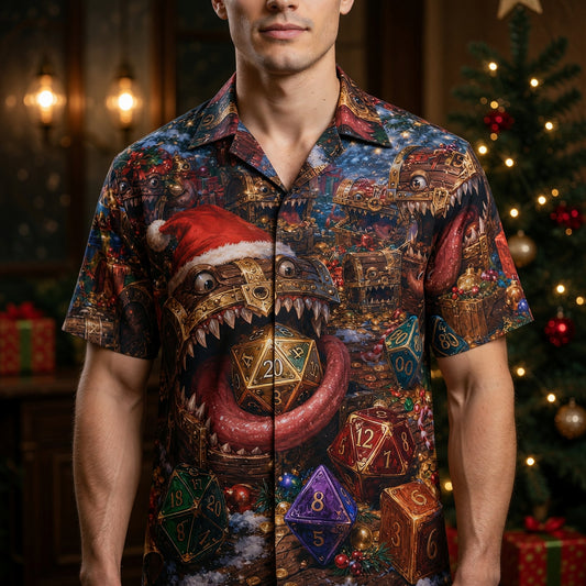 Christmas Mimic Dice Hawaiian Shirt - RPG Holiday Party Apparel