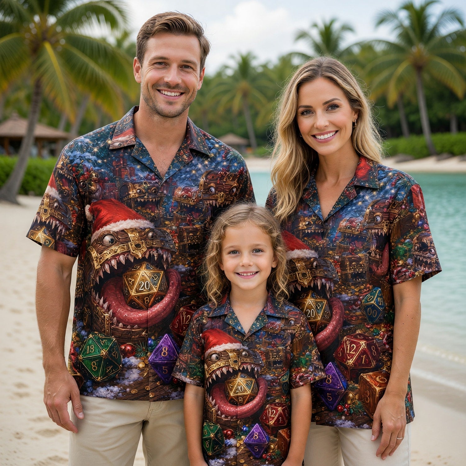 Christmas Mimic Dice Hawaiian Shirt - RPG Holiday Party Apparel