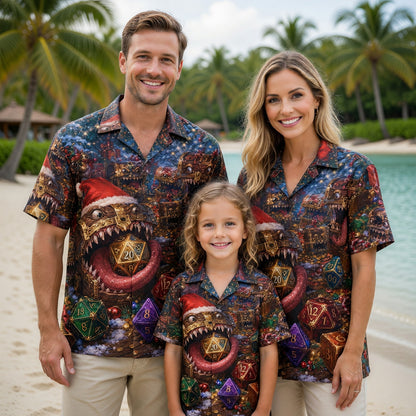 Christmas Mimic Dice Hawaiian Shirt - RPG Holiday Party Apparel
