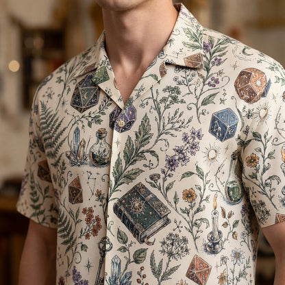 Dice Hawaiian Shirt - Mystic Fantasy RPG Botanical Apparel
