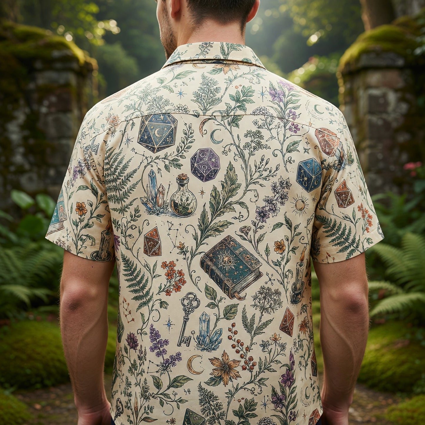 Dice Hawaiian Shirt - Mystic Fantasy RPG Botanical Apparel