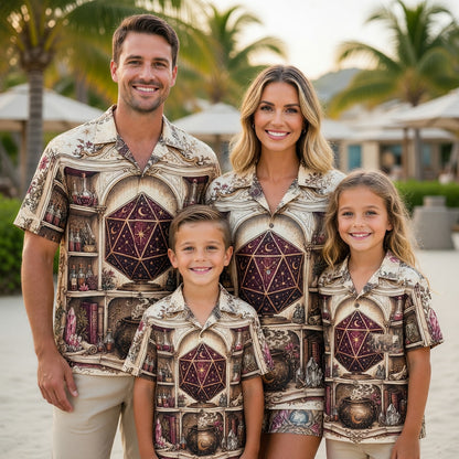 Celestial D20 Hawaiian Shirt - Mystic Fantasy Witchcraft Apparel