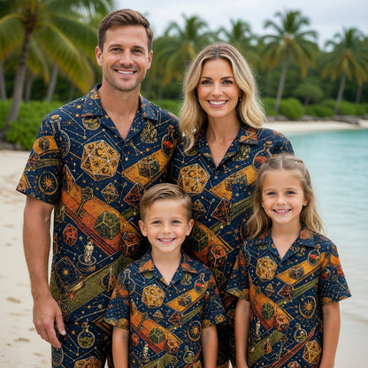 Fantasy Dungeon Hawaiian Shirt - Fantasy RPG Dice Wizard Pattern