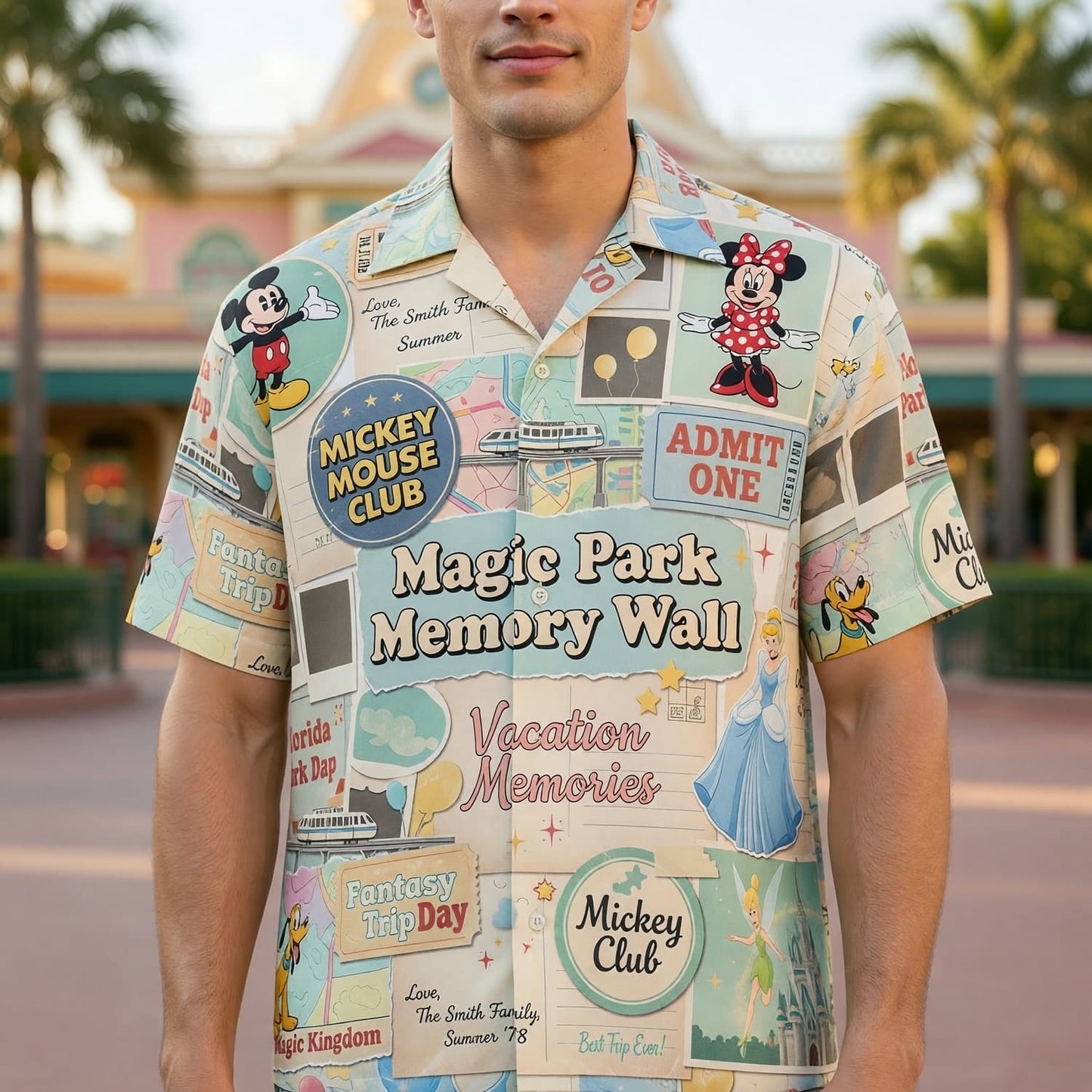 Theme Park Vacation Hawaiian Shirt - Castle Park Memory Collage