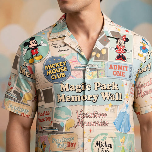 Theme Park Vacation Hawaiian Shirt - Castle Park Memory Collage