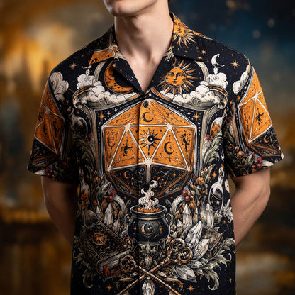 Fantasy Dungeon Celestial Hawaiian Shirt - Mystic D20 Fantasy Apparel