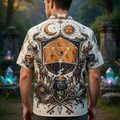 Fantasy Dungeon Celestial Hawaiian Shirt - Mystic D20 Fantasy Apparel