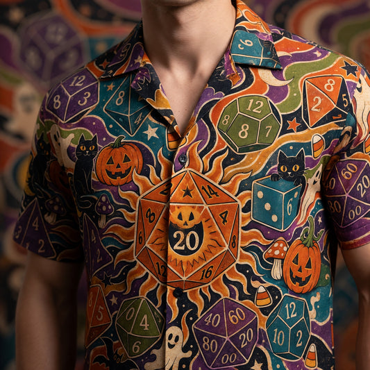 Halloween Dice Hawaiian Shirt - Spooky RPG Gamer Apparel
