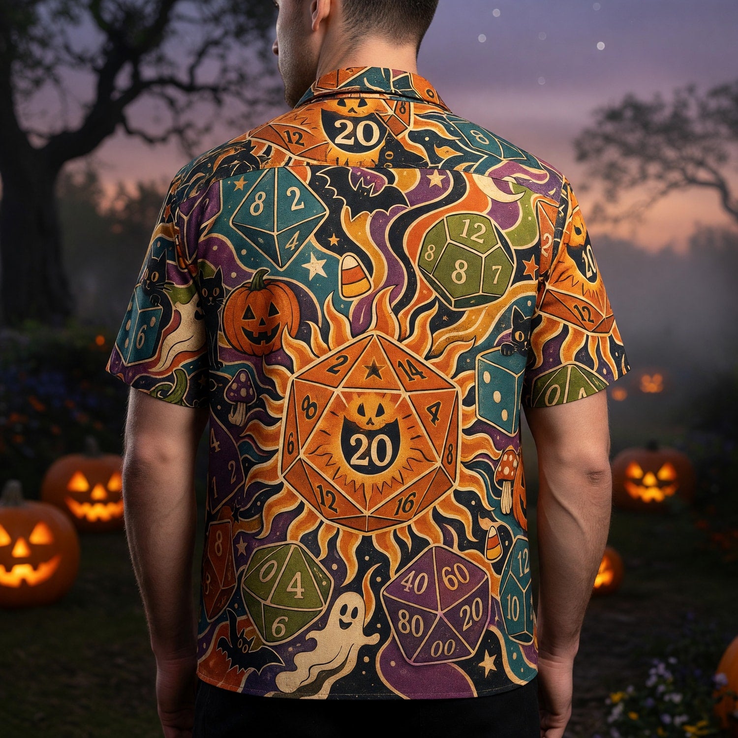 Halloween Dice Hawaiian Shirt - Spooky RPG Gamer Apparel