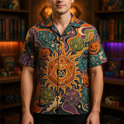 Halloween Dice Hawaiian Shirt - Spooky RPG Gamer Apparel