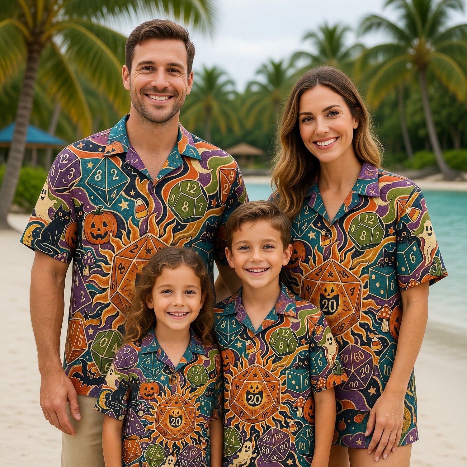 Halloween Dice Hawaiian Shirt - Spooky RPG Gamer Apparel