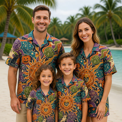 Halloween Dice Hawaiian Shirt - Spooky RPG Gamer Apparel