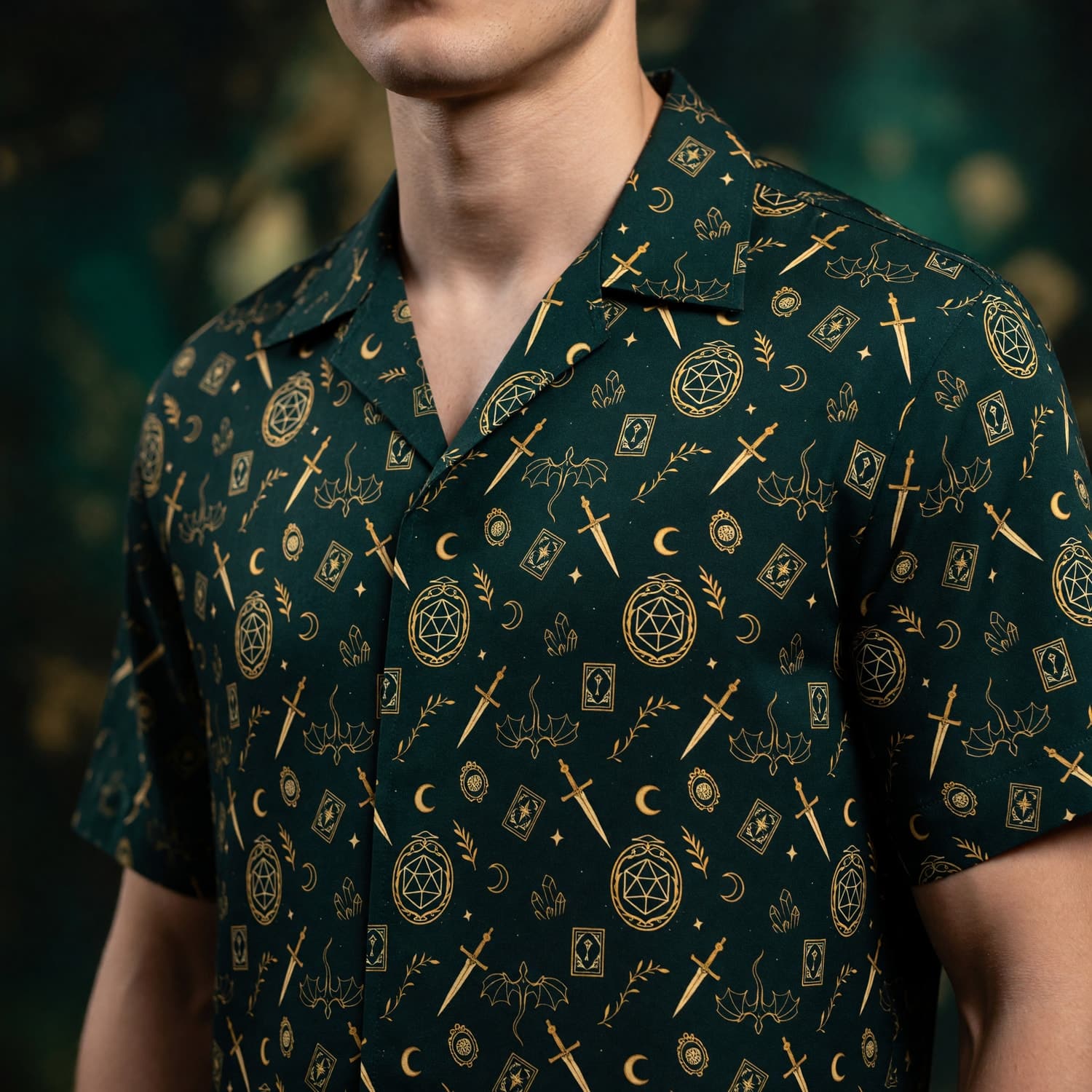 Fantasy Dungeon Hawaiian Shirt - Dark Fantasy RPG Apparel