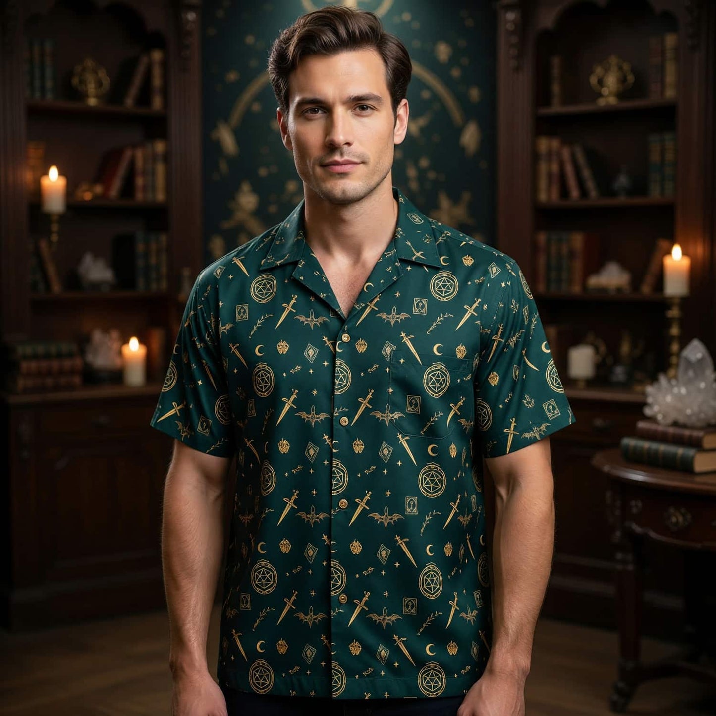 Fantasy Dungeon Hawaiian Shirt - Dark Fantasy RPG Apparel
